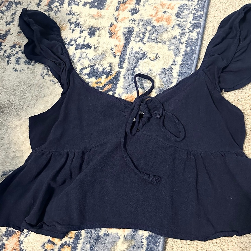 Elegant Navy Blue Women's Top